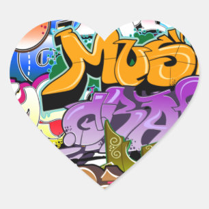 Graffiti Street Art Heart Sticker