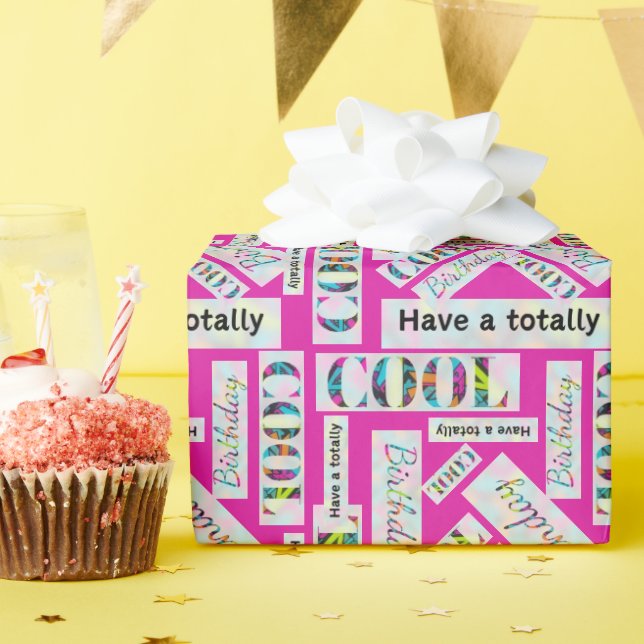 Graffiti Street Art Pattern Totally Cool Birthday Wrapping Paper (Birthday Party)