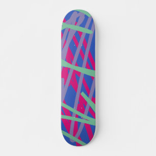 Graffiti Street Art Urban Lines Blue Pink Purple  Skateboard