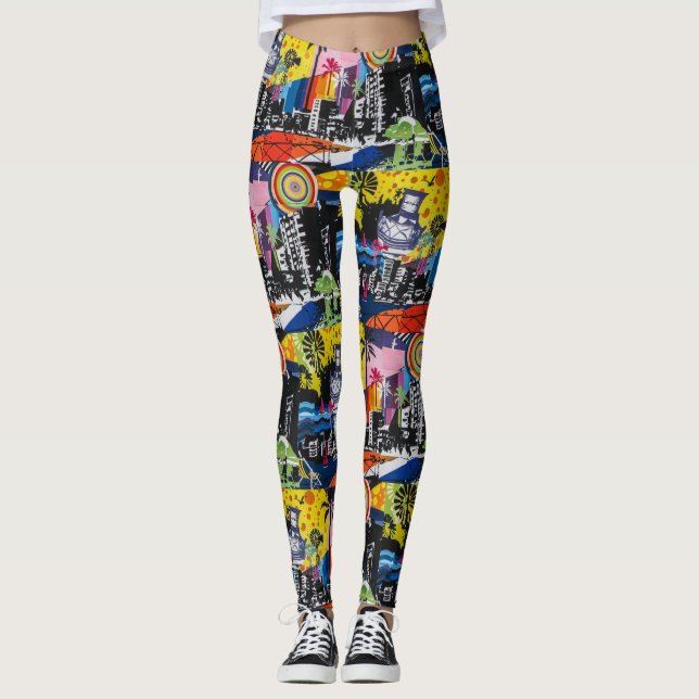 Graffiti Street Art Yoga Pants Leggings (Front)