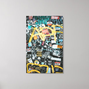 Graffiti Street Pattern Canvas Print