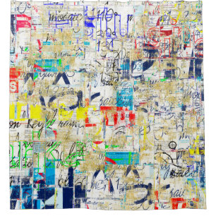 Graffiti street wall. Grunge wallart,street,backgr Shower Curtain