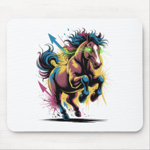 Graffiti Style Art Horse Horseback Riding Horses Mouse Mat