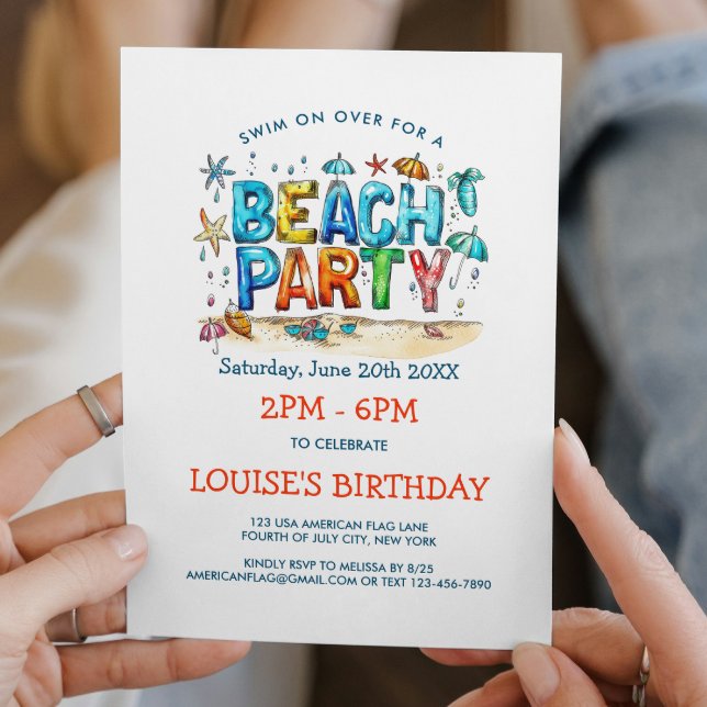 Graffiti Style Beach Party Invitation (Creator Uploaded)