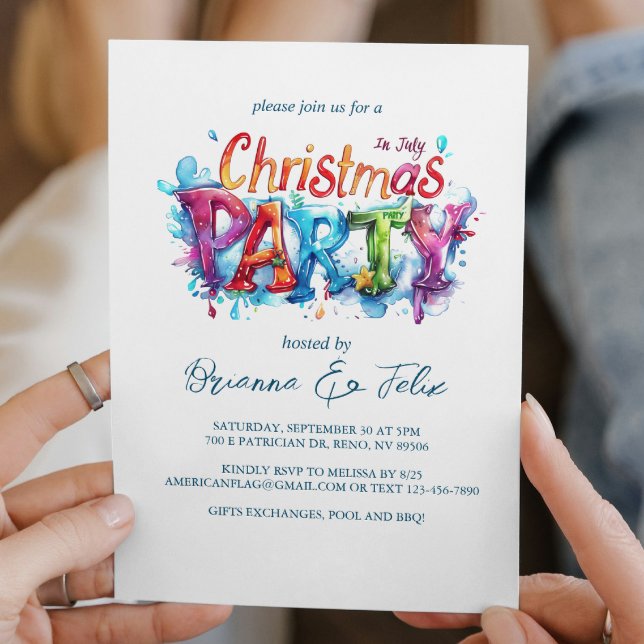 Graffiti Style Christmas in July Party Invitation (Creator Uploaded)