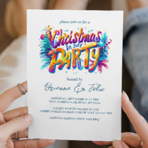 Graffiti Style Christmas in July Party Invitation
