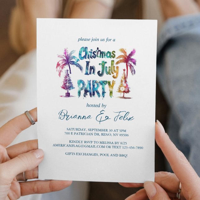 Graffiti Style Christmas in July Party Invitation (Creator Uploaded)