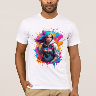 Graffiti-Style Colour Run Logo – Bold and Vibrant T-Shirt