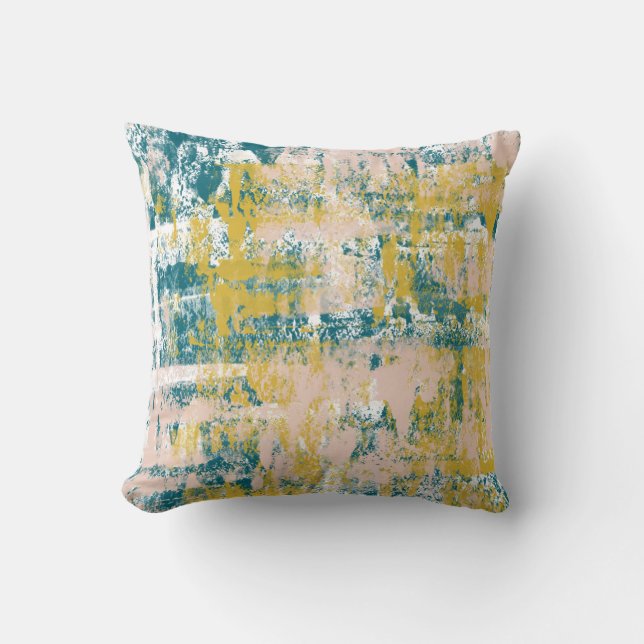Graffiti Style Colourful Grunge Painting Cushion (Front)
