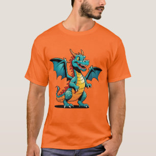 Graffiti-Style Dragon T-Pose – Witty Cartoonish T-Shirt