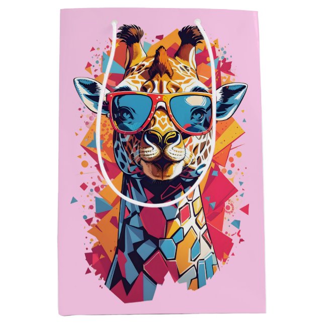 Graffiti Style Giraffe Portrait-58567 Medium Gift Bag (Front)