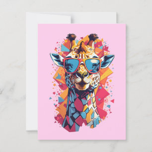 Graffiti Style Giraffe Portrait-58567 Postcard