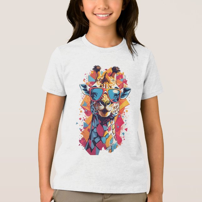 Graffiti Style Giraffe Portrait-58567 Tri-Blend Shirt (Front)