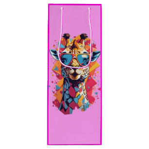 Graffiti Style Giraffe Portrait-58567 Wine Gift Bag