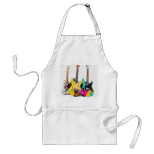 Graffiti Style Guitars with Musical Notes Standard Apron