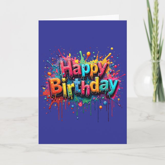 Graffiti Style Happy Birthday Card (Front)