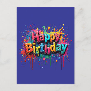 Graffiti Style Happy Birthday Invite