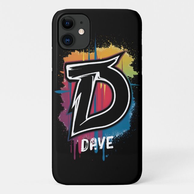 Graffiti Style Letter "D" Monogrammed Customisable Case-Mate iPhone Case (Back)