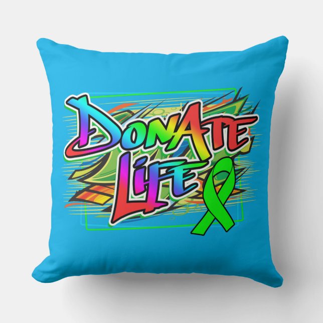 Graffiti Style Organ Donation Awareness Cushion (Front)