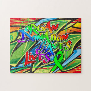 Graffiti Style Organ Donation Awareness Jigsaw Puz Jigsaw Puzzle
