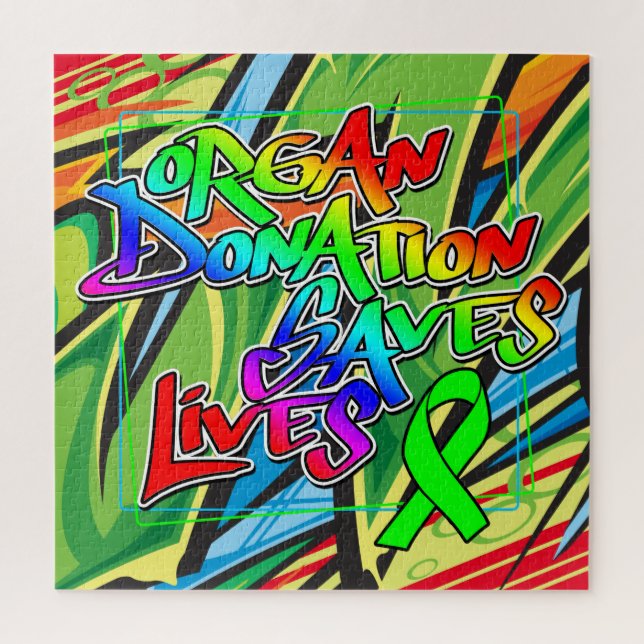 Graffiti Style Organ Donation Awareness Jigsaw Puzzle (Vertical)