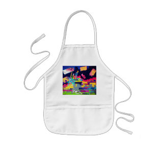Graffiti style pattern kids apron