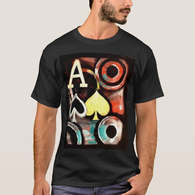 Graffiti style Poker T shirt Ace of Spades (Front)