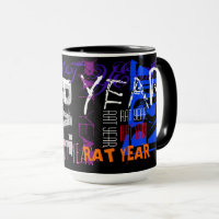 Graffiti style Rat Chinese Year Zodiac TT mug