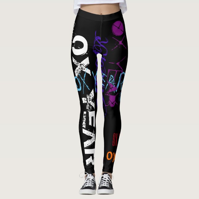Graffiti style Repeating Ox Year 2021 Birthday WL Leggings (Front)