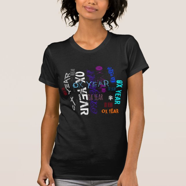 Graffiti style Repeating Ox Year 2021 Women B Tee (Front)