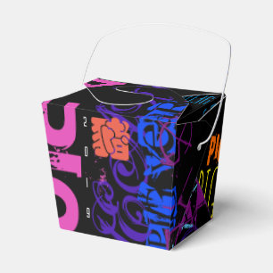 Graffiti style Repeating Pig Year 2019 Take Out B Favour Box
