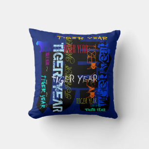 Graffiti style Repeating Tiger Year 2022 Square Cushion