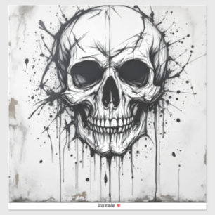GRAFFITI STYLE SKULL STICKER