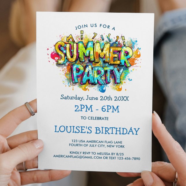 Graffiti Style Summer Party  Invitation (Creator Uploaded)