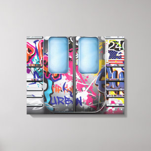 Graffiti Subway Train Canvas Print