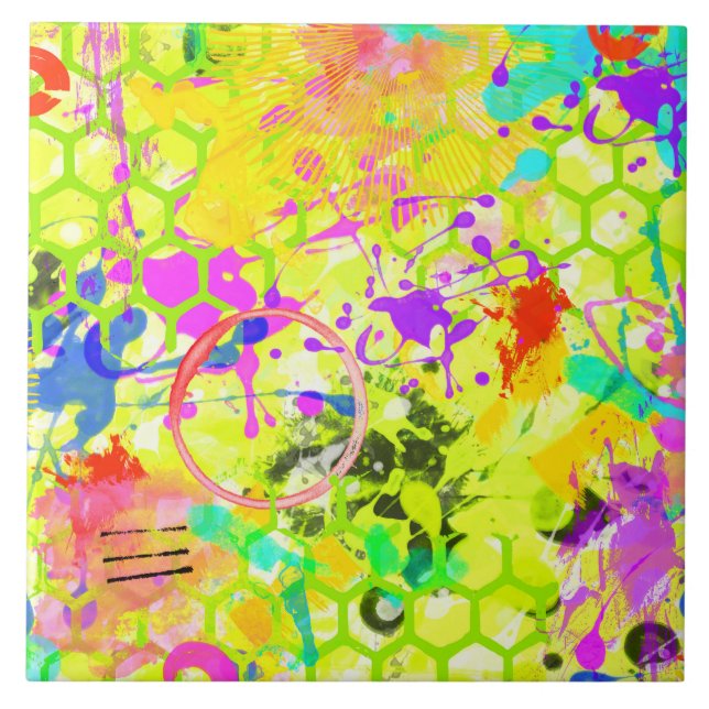 Graffiti Summer Abstract 1 Tile (Front)