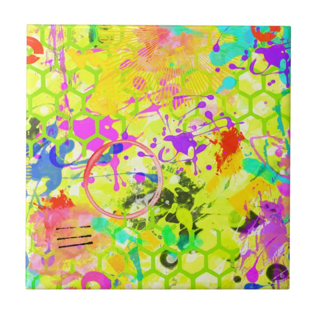 Graffiti Summer Abstract 1 Tile (Front)