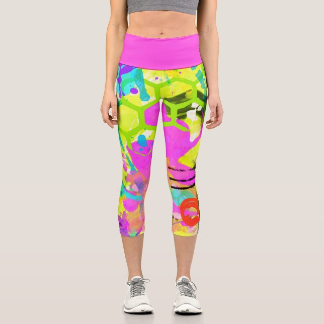 Graffiti Summer Capri Leggings (Front)