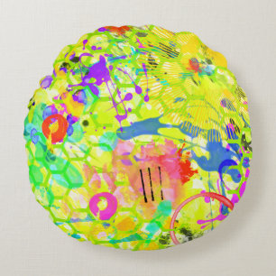 Graffiti Summer Round Cushion