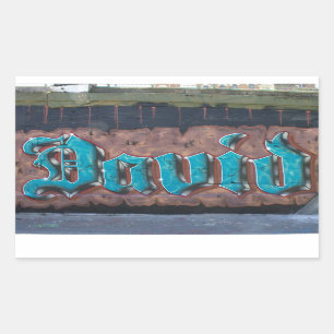 Graffiti Tag: David Rectangular Sticker