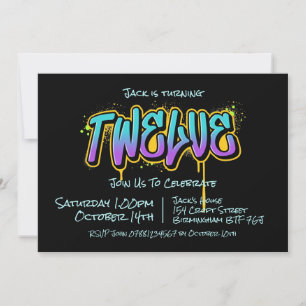 Graffiti Teen Twelve Invitation