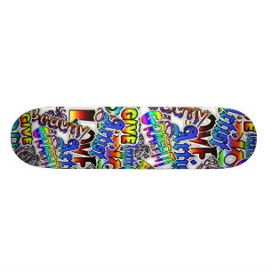 Graffiti Text Board Skateboard