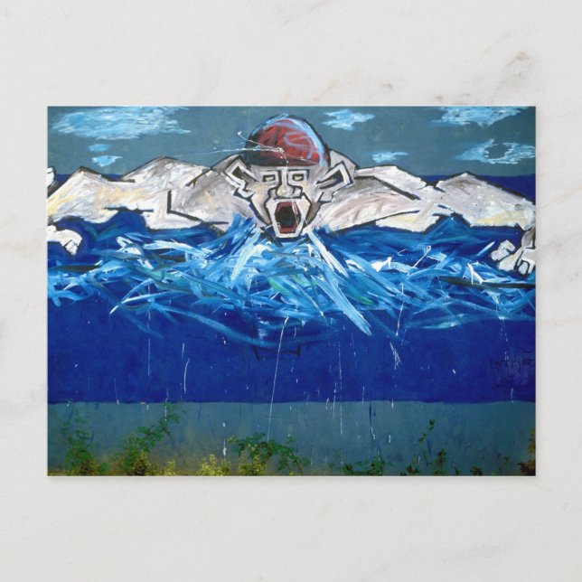 Graffiti : the swimmer - postcard (Front)
