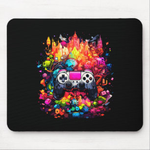 Graffiti Tie Dye Splash Video Game Controller Game Mouse Mat