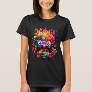 Graffiti Tie Dye Splash Video Game Controller Game T-Shirt