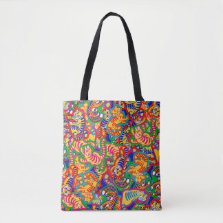 Graffiti Tiger Memphis Global Village Coffehouse Tote Bag