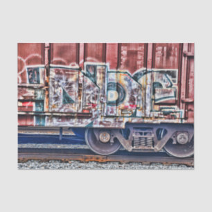 Graffiti Train Grunge Urban Street Art Tissue Paper
