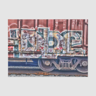 Graffiti Train Grunge Urban Street Art Tissue Paper