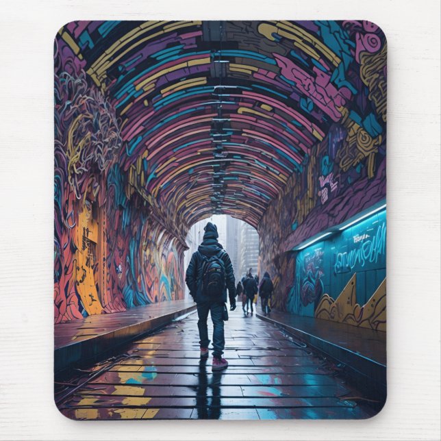 Graffiti Tunnel Of Art Mouse Mat (Front)