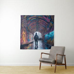 Graffiti Tunnel Of Art Tapestry